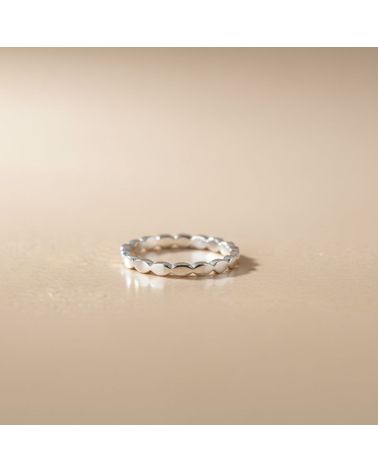 bague fine pour femme en argent 925 fine et dentelée