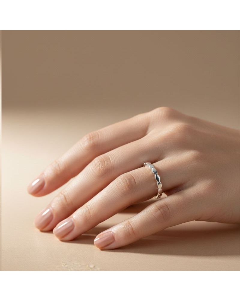 bague fine pour femme en argent 925 fine et dentelée