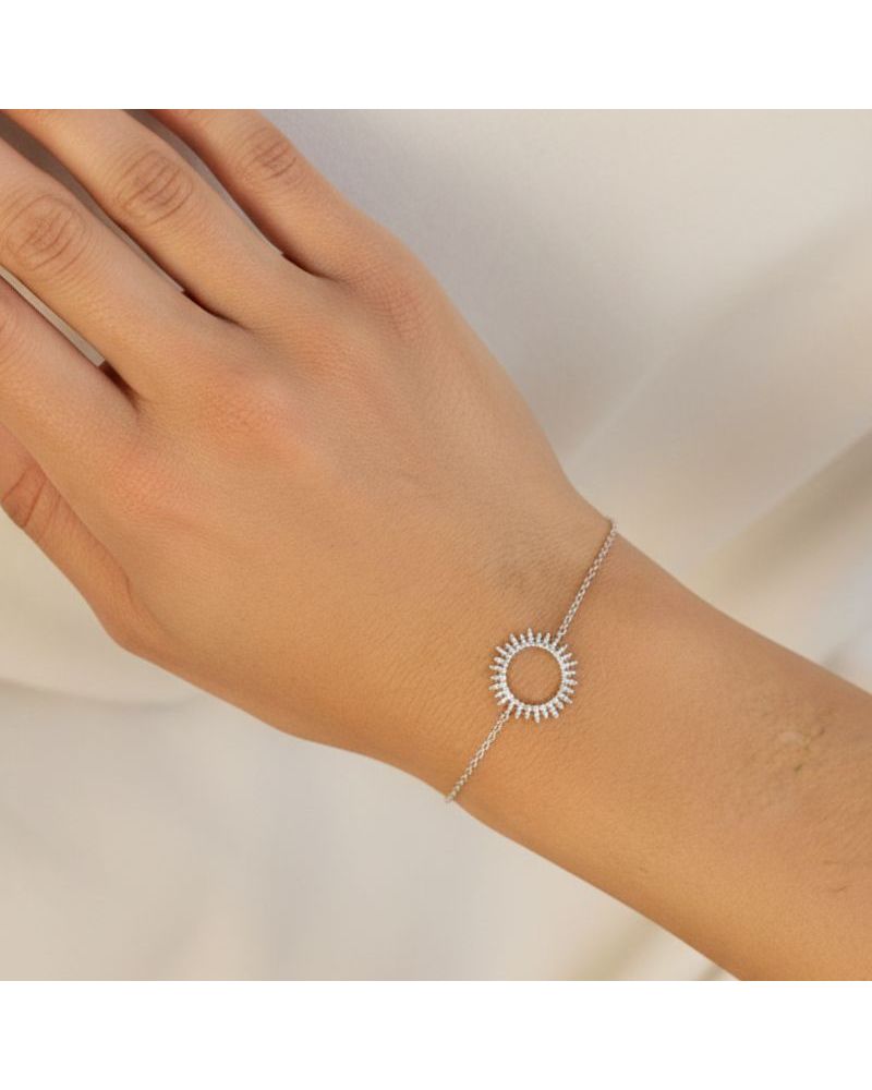 bracelet en argent médaille soleil