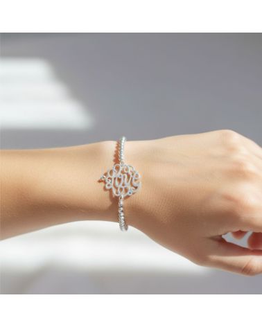 bracelet perles argent 925 médaille arabesque LOVE