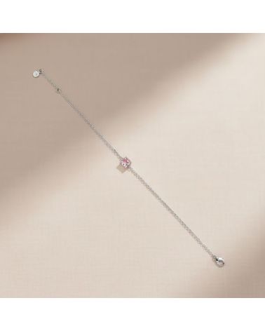 Bracelet argent 925 pierre teintée morganite