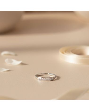 bague pour femme en argent 925 maille boule et zircon