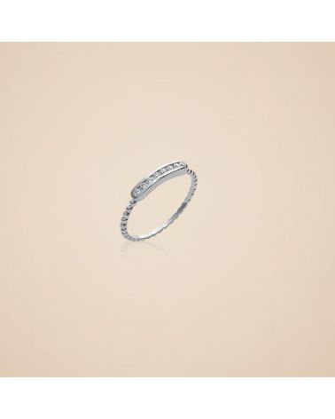 bague pour femme en argent 925 maille boule et zircon