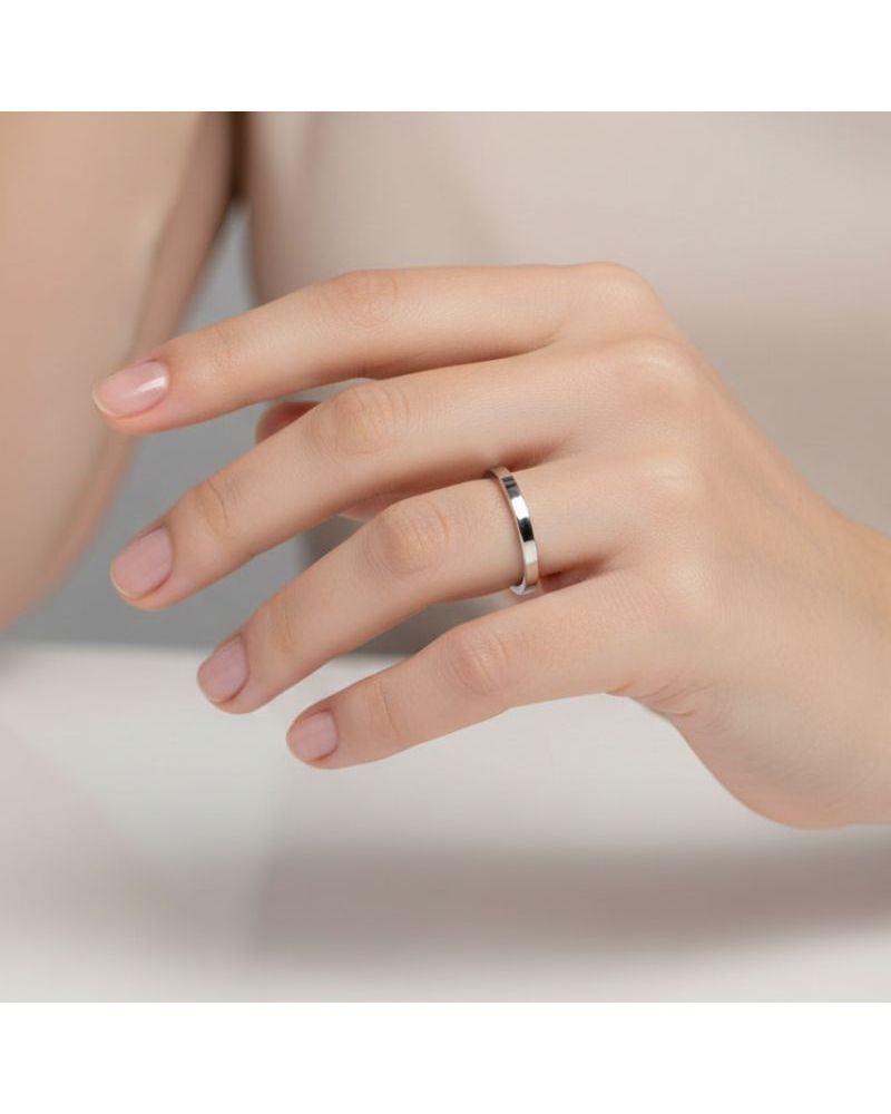 bague anneau lisse pour femme en argent 925