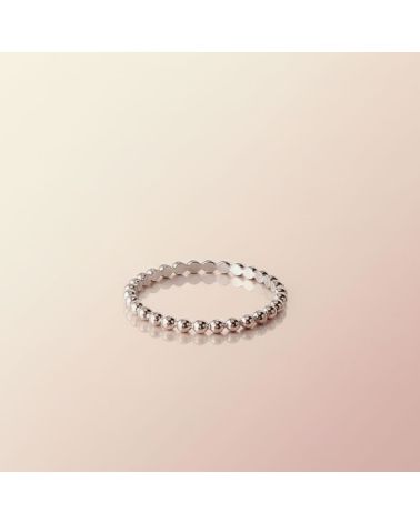 Bague fine maille boule argent 925