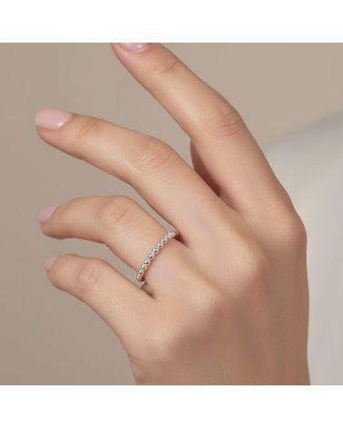 Bague fine maille boule argent 925