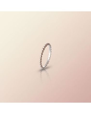 Bague fine maille boule argent 925