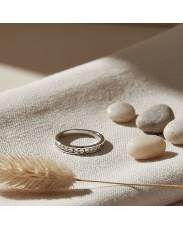 Bague argent 925 zirconium serti