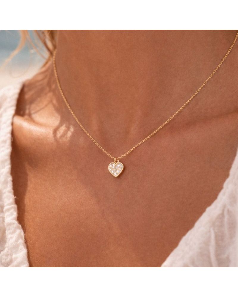 collier ras de cou coeur zirconium bijou bohm paris