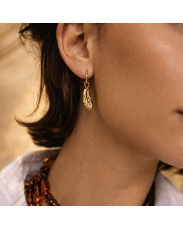 mini créoles plume esprit bohème mile mila bijou acier inoxydable