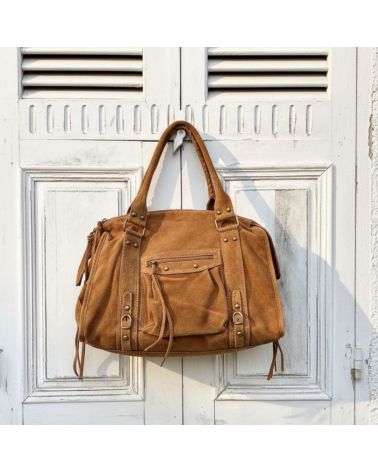 sac à main en daim avec bandoulière amovible pour les cours ou le shopping