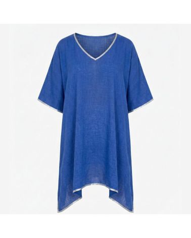 caftan de plage washed bleu royal marque Terre Rouge fond neutre