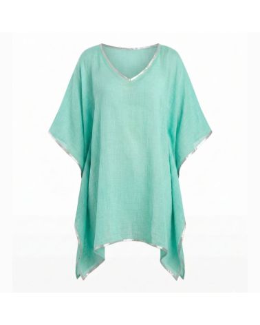 Caftan court washed vert aqua marque Terre Rouge