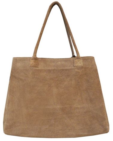 Sac cabas shopper franges Taupe