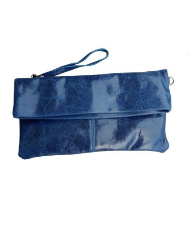 Pochette cuir Bleu