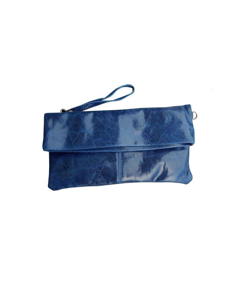 Pochette cuir Bleu