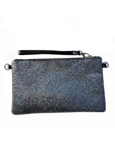 Pochette glitter gris noir