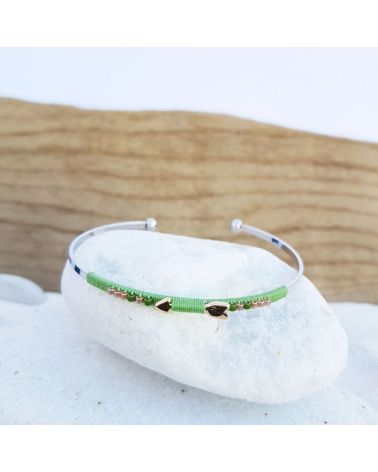 Bracelet jonc flèche vert