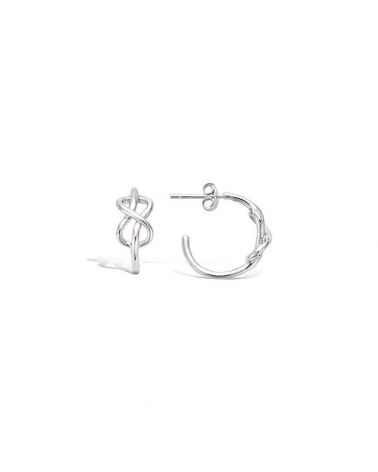 Boucles d'oreilles créole noeud marin en argent 925