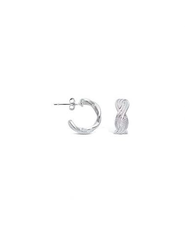 Boucles d'oreilles demi créole tressé en argent 925