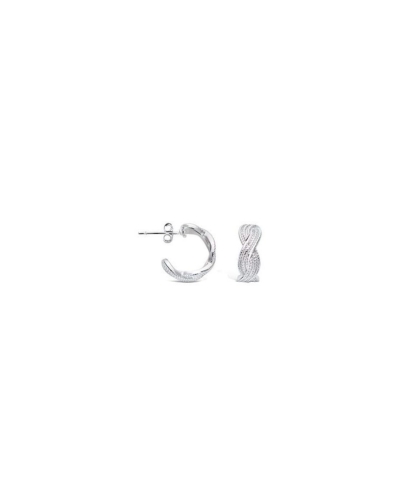 Boucles d'oreilles demi créole tressé en argent 925