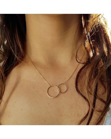 Collier cercles entrelacés or