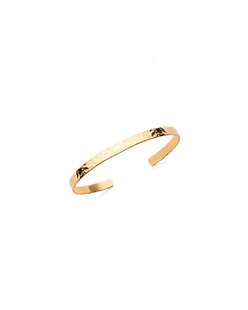 Bracelet jonc plaqué or martelé collection or 18 k ou 3 microns