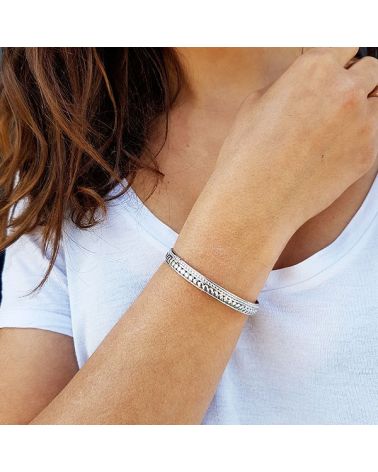 Bracelet jonc argent 925 motif ronds