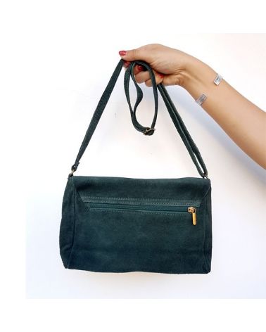 Sac besace double boucle vert sapin