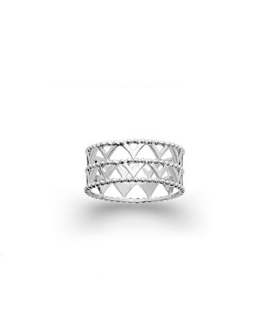 Bague anneau argent 925 motif aztèque