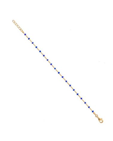 Bracelet plaqué or email bleu