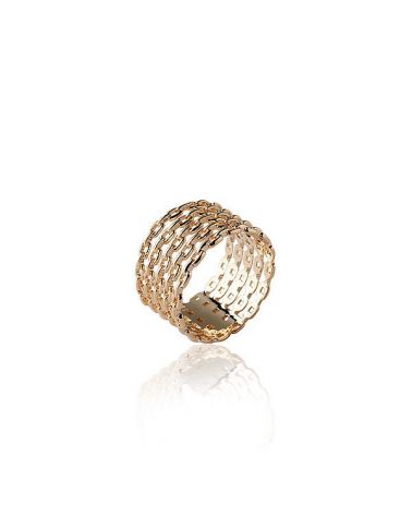 Bague plaqué or maille chaine