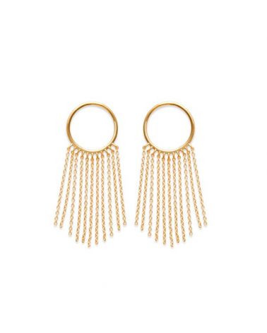 Boucles d'oreilles anneau chute de chaines