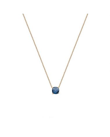 Collier ras de cou or pierre bleu saphir