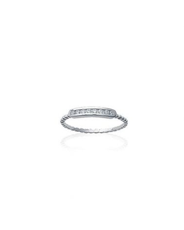 Bague maille boule argent 925 et zircon