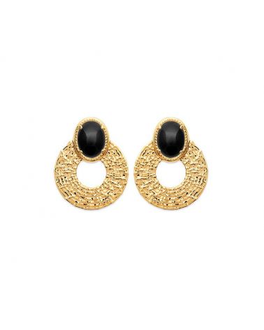 Boucles d'oreilles agathe noire