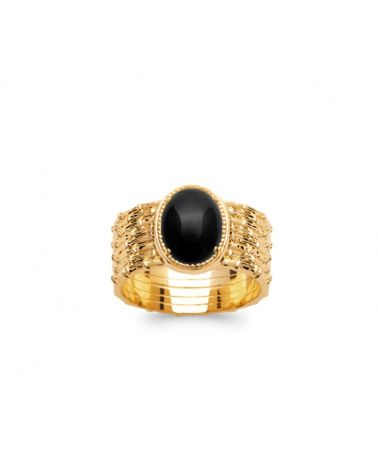 Bague pierre agathe noire