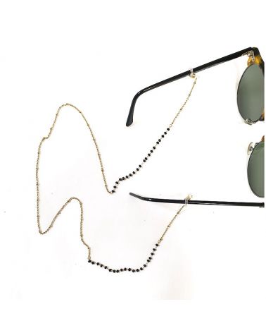 Chaine de lunettes Perles noires