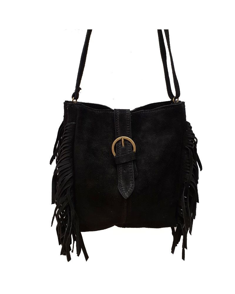 Sac boho franges noir