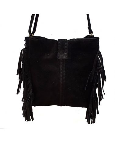 Sac boho franges noir