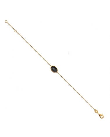 Bracelet chaine agate noire