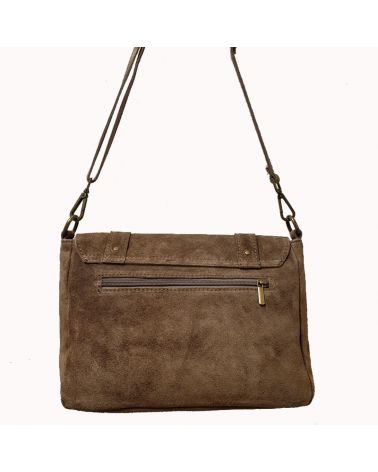 Sac bandoulière messenger taupe