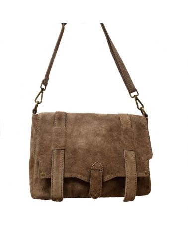 Sac bandoulière messenger taupe