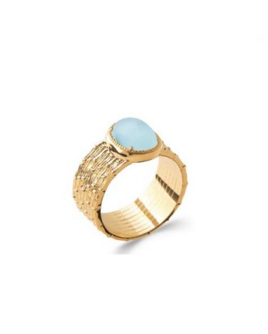 Bague agate bleue