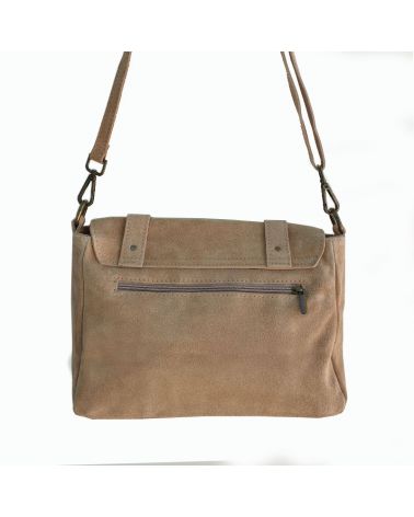 sac bandoulière daim beige