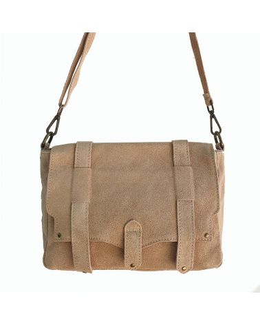 sac bandoulière daim beige