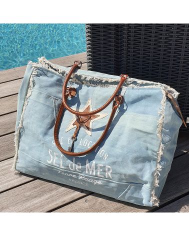 sac plage toile Denim terre rouge