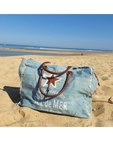 Sac de Plage Toile Denim - Sel de Mer - Zosha Collection