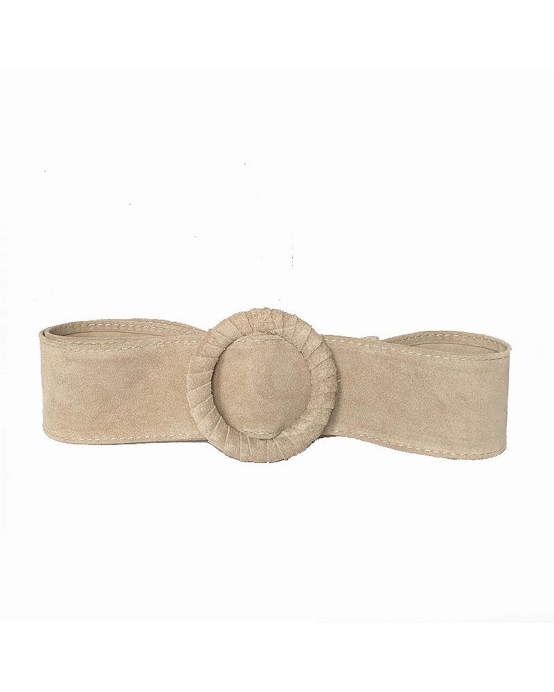 ceinture large daim beige