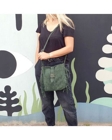 sac à bandoulière boho kaki